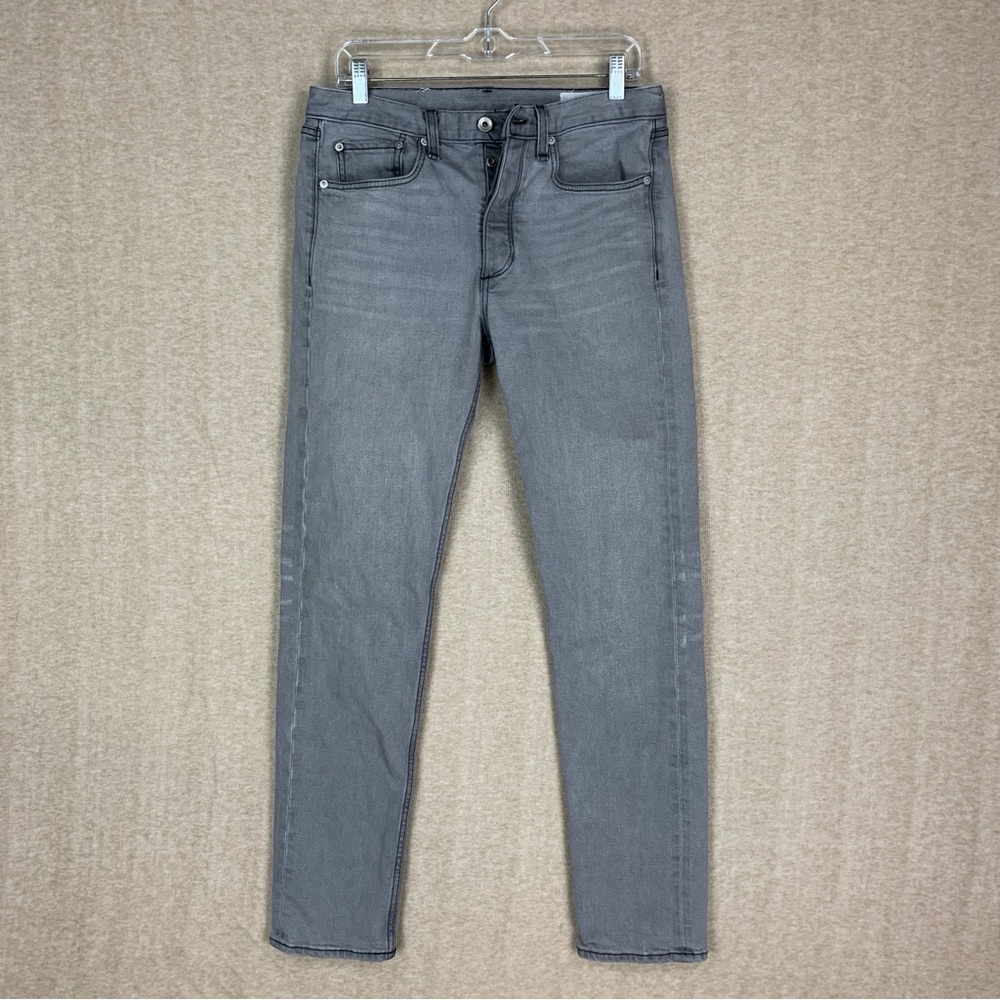 Rag & Bone Fit 2 Slim Jeans 30x31 Mens Grey Straight Leg Low Rise Denim Whisker